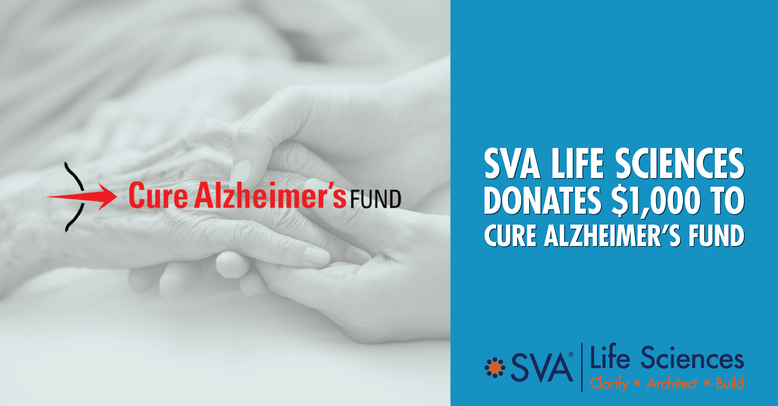 SVA Life Sciences Donates $1,000 to Cure Alzheimer’s Fund