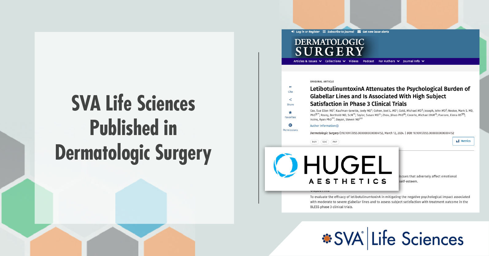 SVA Life Sciences Published in Dermatologic Surgery